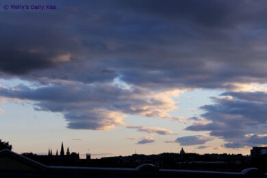 sunset over Edinburgh
