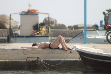 Topless sunbathing in Greece
