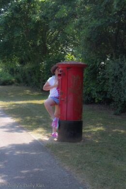 British red post box nude