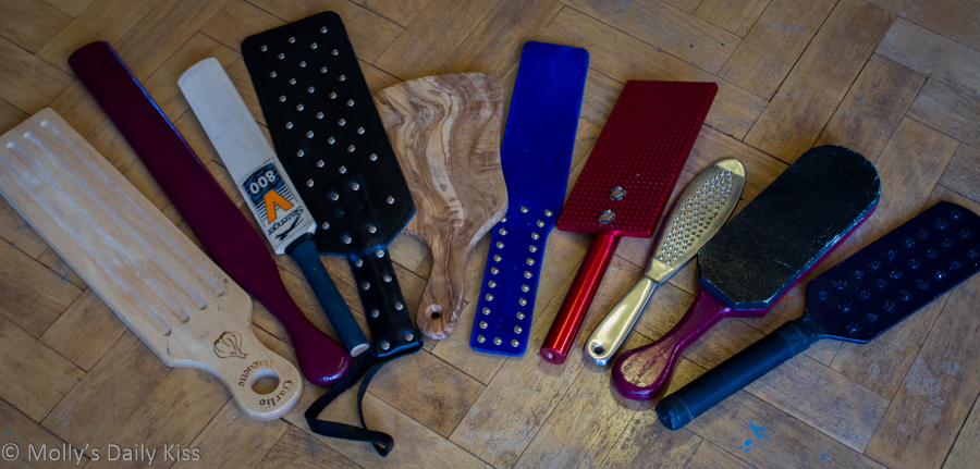 Selection of BDSM paddles